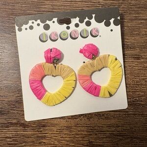 Kids Heart Earrings - Pink, Yellow, Tan